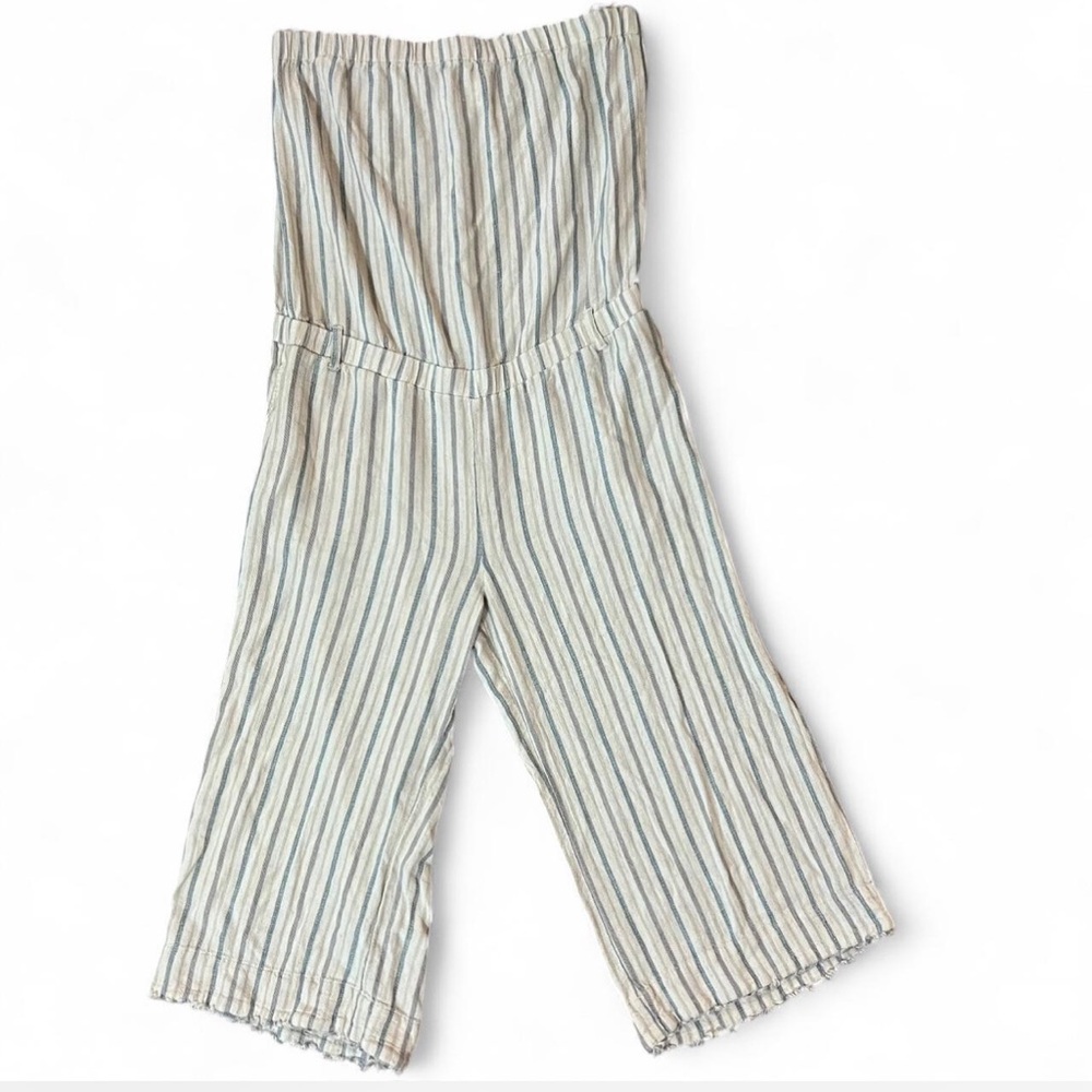 Cloth & Stone Striped Jumpsuit in Cream and Gray